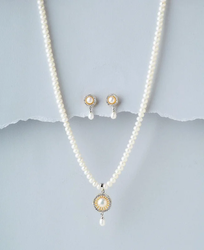 Surf wave necklaces-Warrior Necklaces-Elegant Real Pearl Necklace Set