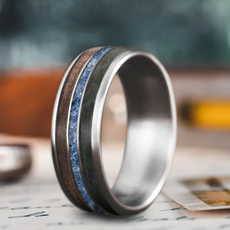 Pure form rings-Custom Design - 3-Inlay Narrow Center Ring NDJ66IigbbWb_mdGOn1ZHwMR