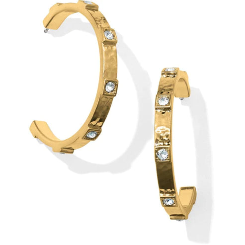 Crystal Earrings-Brighton | Meridian Zenith Station Hoop Earrings in Gold Tone