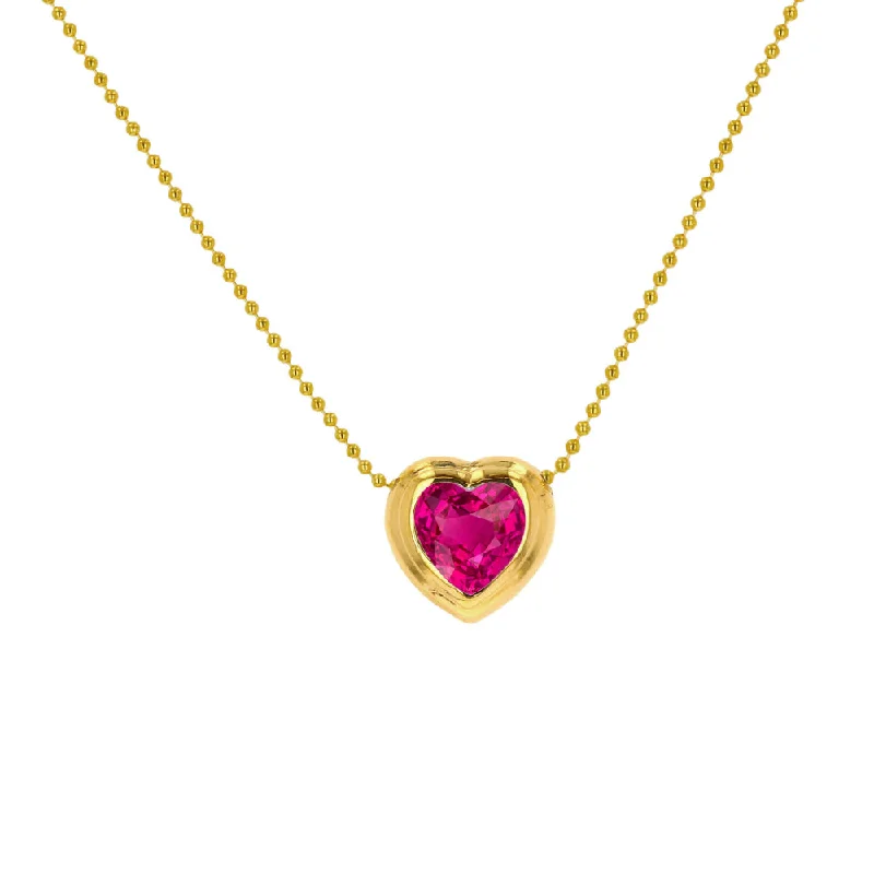 Rachel Reid Pink Tourmaline Heart Pendant Necklace