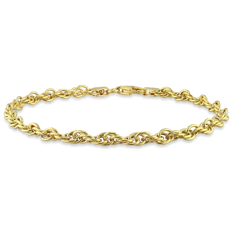 Layered chain bangles-Galaxy Rings-Miadora 18kt Yellow Gold Plated Sterling Silver Singapore Chain Bracelet