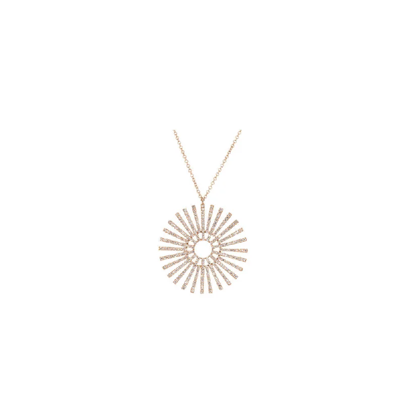 Linked chain necklaces-King Necklaces-14KT Rose Gold Diamond Pave Starburst Necklace