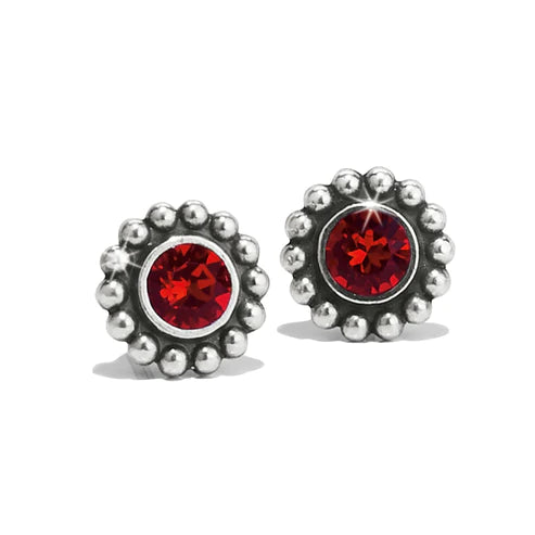 Bird Earrings-Brighton | Silver Tone Twinkle Mini Post Earrings in Ruby