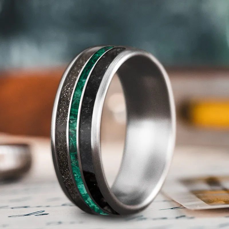 Birch grain rings-Custom Design - 3-Inlay Narrow Center Ring SQo5oEd6AvGXt1b05Knwr_1N