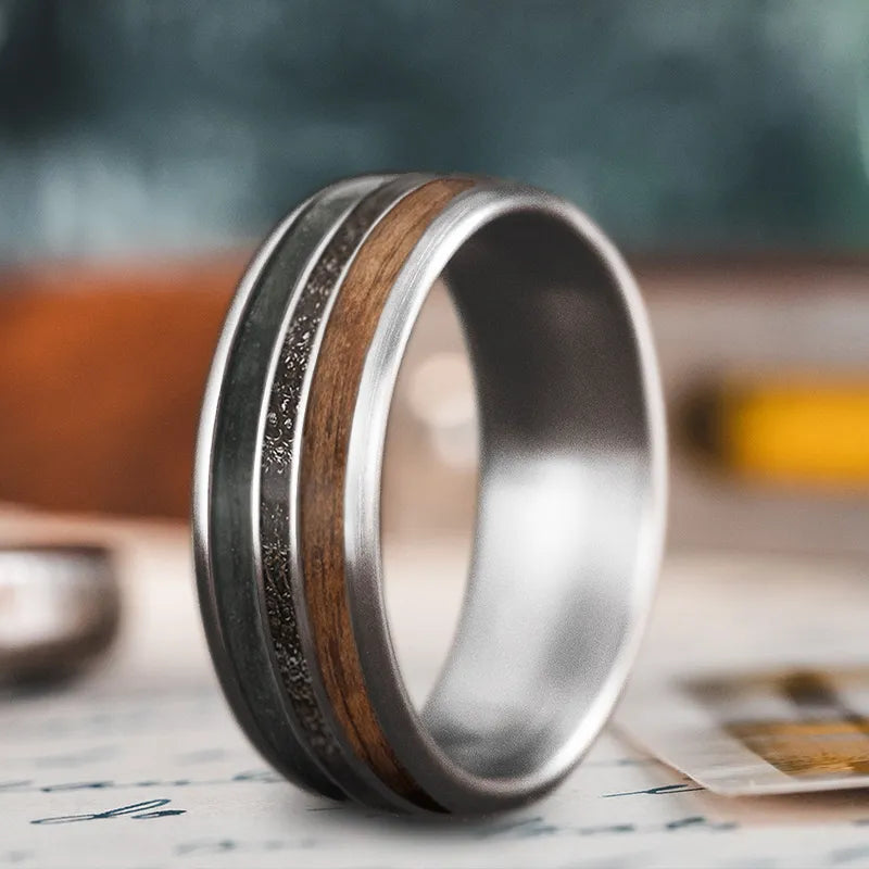 Birch grain rings-Custom Design - 3-Inlay Narrow Center Ring o7hl6835c7XhpALiL7kBxyjb