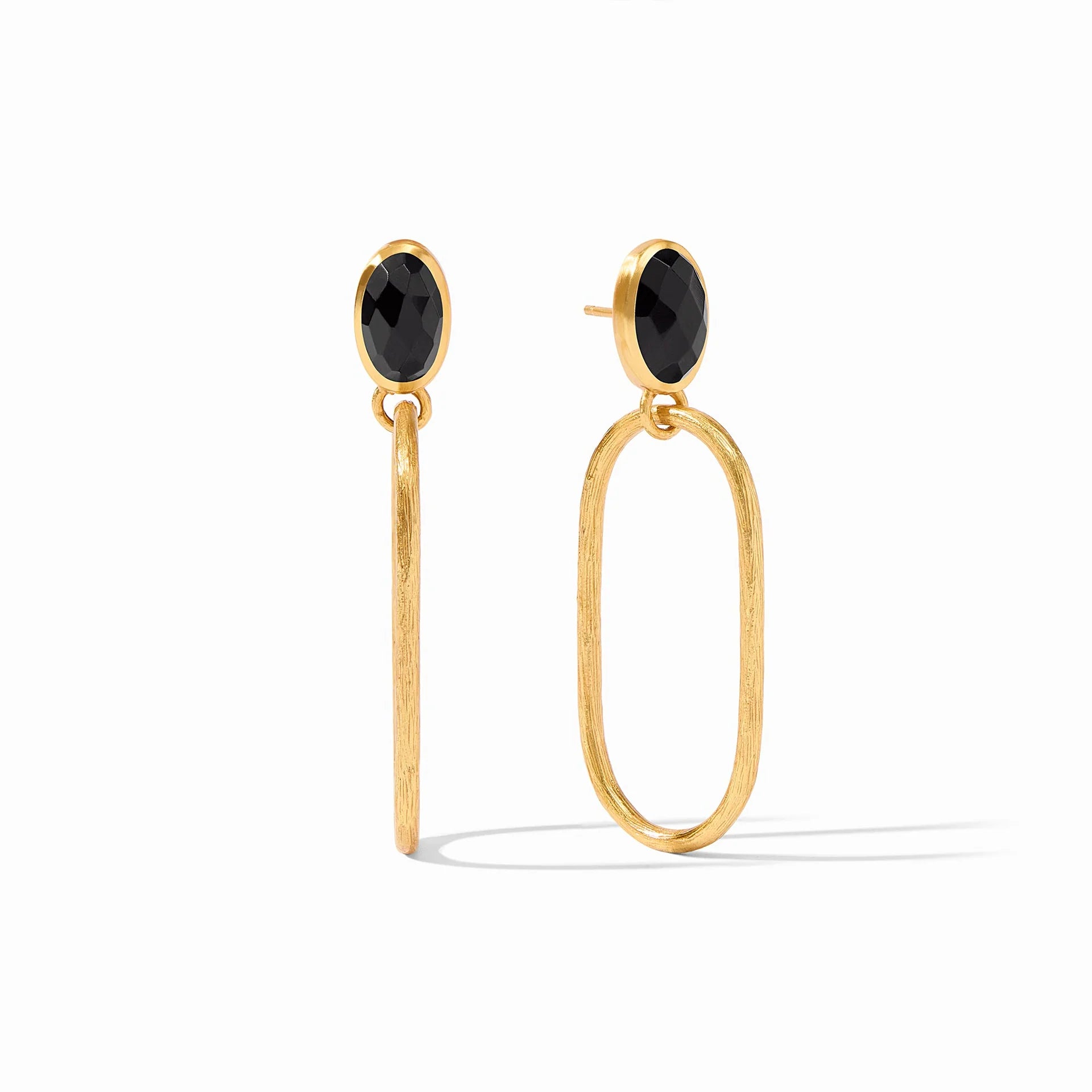 Princess Earrings-Julie Vos | Ivy Statement Earrings with Obsidian Black Crystals in Gold