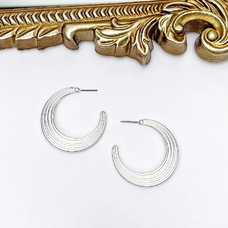 Rose Gold Earrings-Livin' Life Silver Tone Large Hoop Earrings