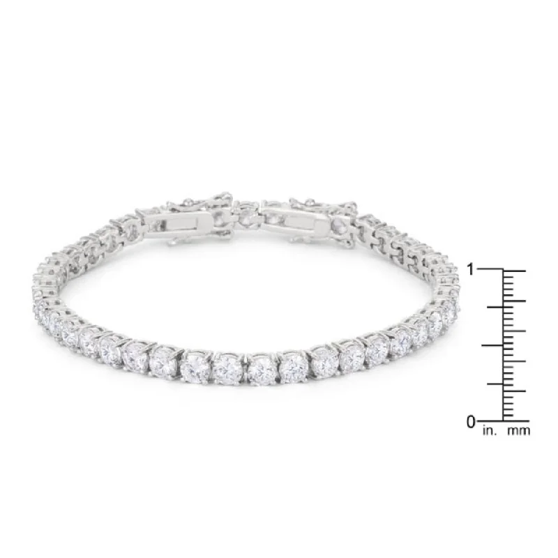 Dove feather bangles-Gothic Rings-Clear Cubic Zirconia Tennis Bracelet Timeless And Classic Women's Bracelet - 8 Inch