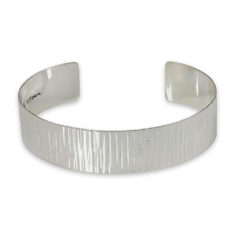 Heavy stone bangles-Heavy Bangles-Handmade Sterling Silver 'Rain' Bracelet (Thailand)