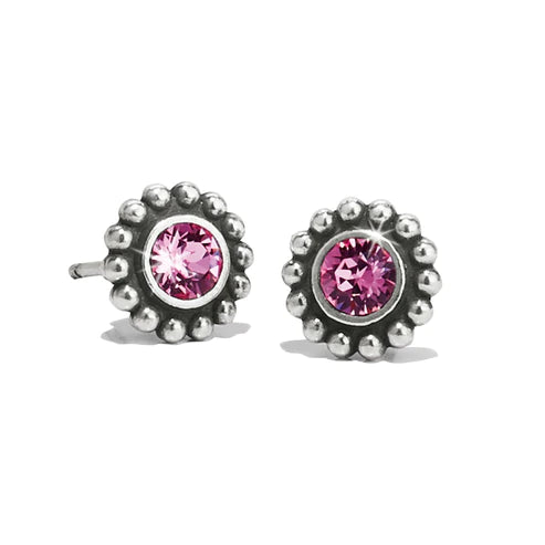 Elegant Earrings-Brighton | Silver Tone Twinkle Mini Post Earrings in Rose