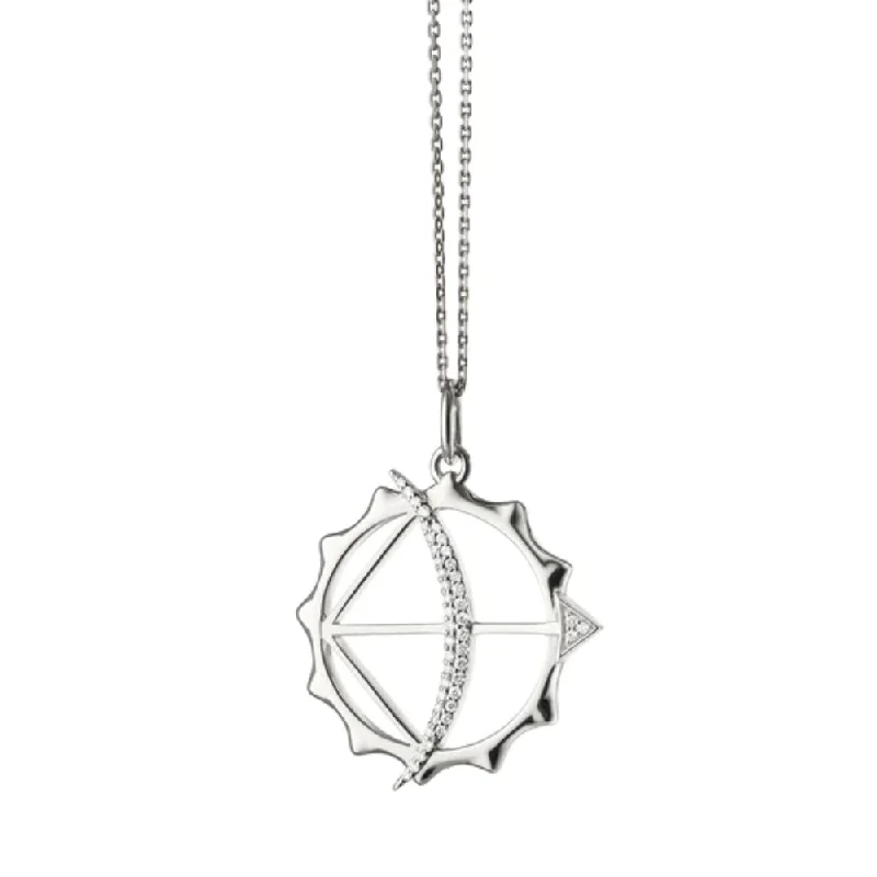 Knot-style necklaces-Exotic Necklaces-Monica Rich Kosann Apollo Charm Necklace with White Sapphires