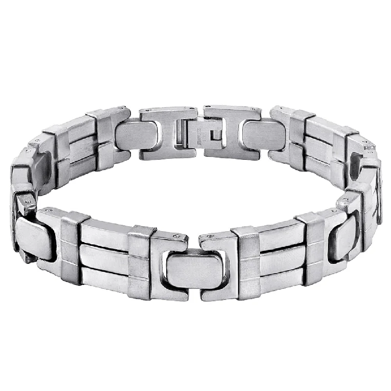 Pure form bangles-Mermaid Rings-Oxford Ivy Men's Stainless Steel Chain Link Bracelet 8 1/2 inches