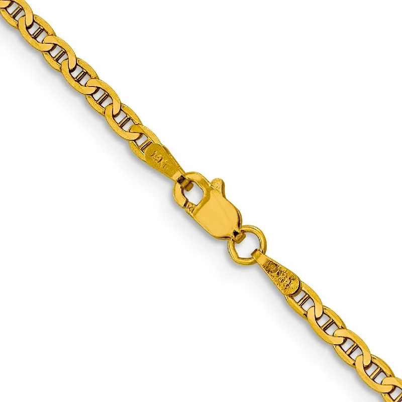 Vibrant enamel bangles-Galaxy Rings-Curata 10k Yellow Gold 10-inch 3.0mm Flat Anchor Chain Anklet Ankle Bracelet for Women