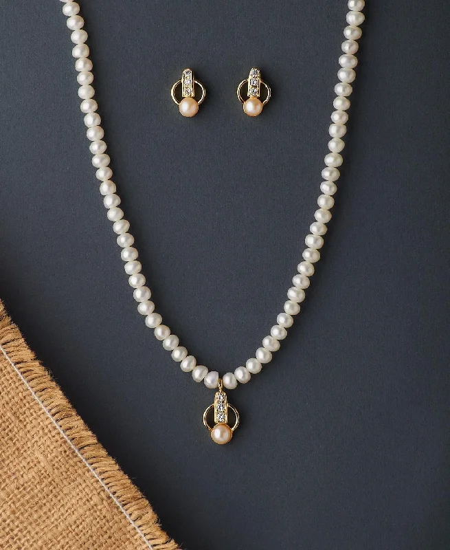 Spring clasp necklaces-Dragon Necklaces-Elegant Real Pearl Necklace Set