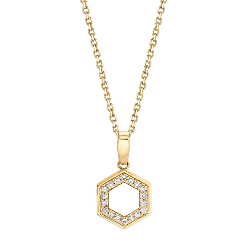 Solar star necklaces-Elegant Necklaces-Michael M. Mini Hex Pendant Necklace