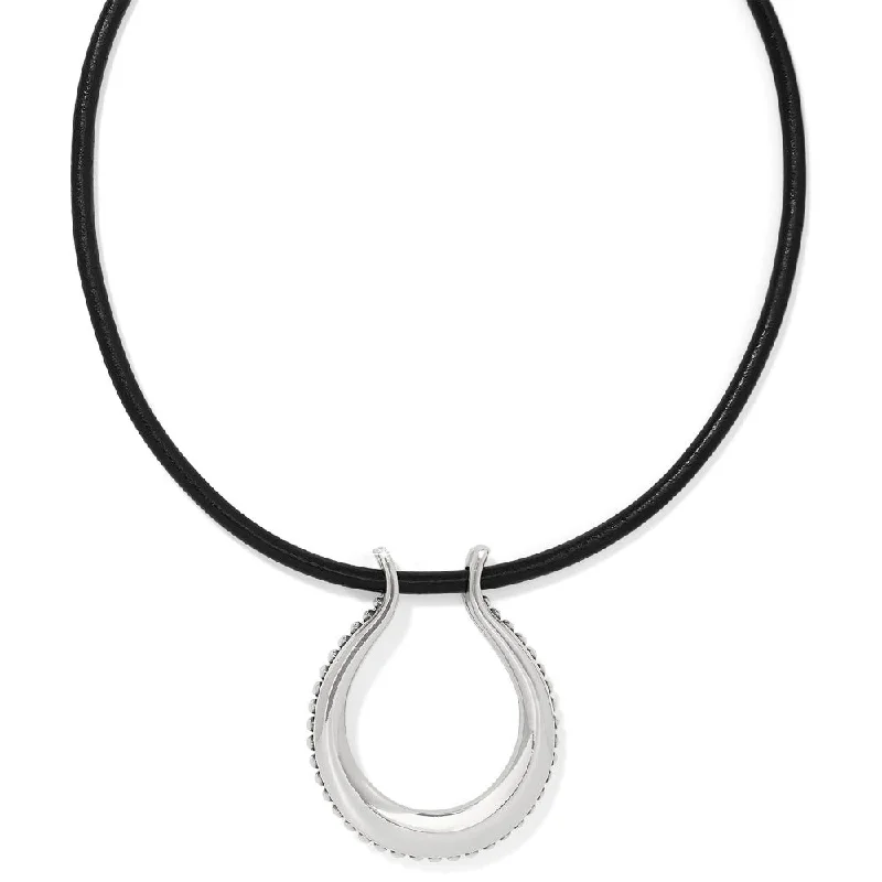 Bent pendant necklaces-Spiritual Necklaces-Brighton Pretty Tough Arch Leather Necklace