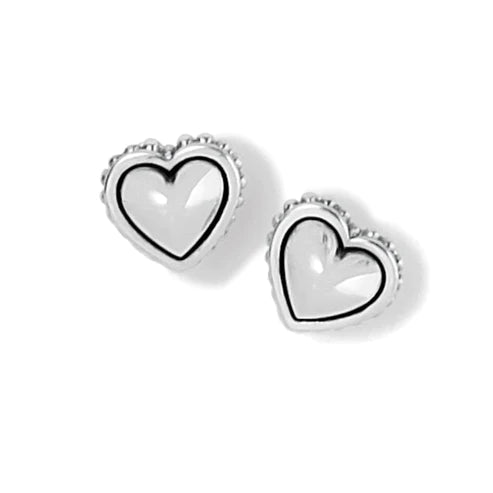 Fashion Earrings-Brighton | Pretty Tough Petite Heart Post Earrings in Silver and Gold Tone