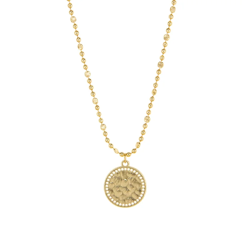 Orbit charm necklaces-Birthstone Necklaces-hammered disc necklace