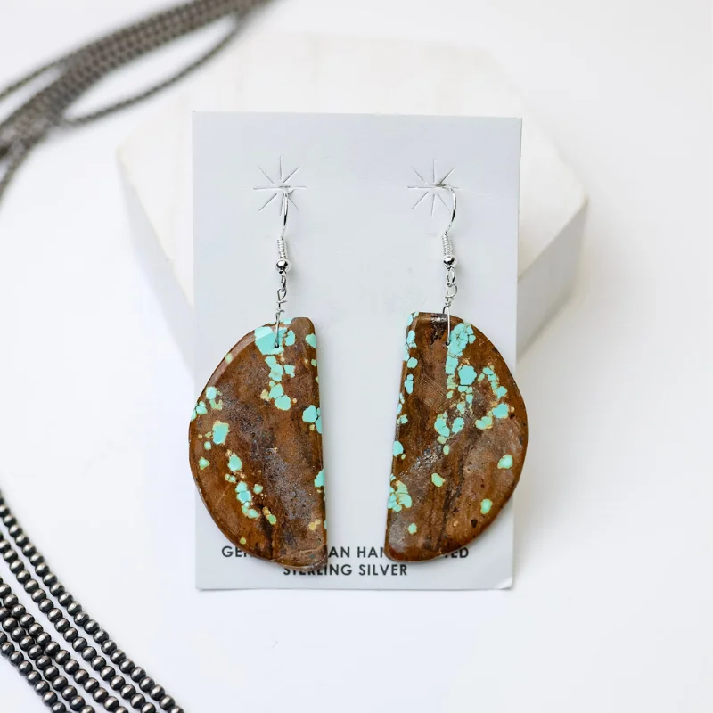 Magnetic Earrings-Corraine Smith | Navajo Handmade Large Number 8 Rectangle Slab Earrings