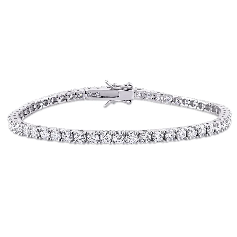 High gloss bangles-Personalized Bangles-Miadora Sterling Silver 5 5/8ct TGW Moissanite Tennis Bracelet - 7 in x 3 mm x 3 mm