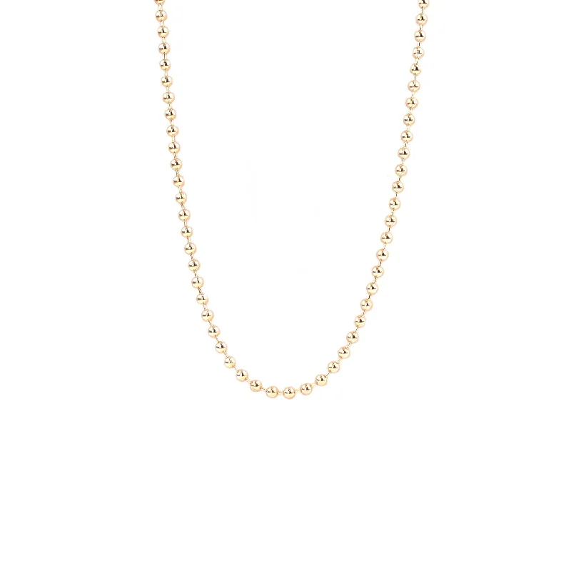 Light bead necklaces-Handmade Necklaces-gold plated 18" ball chain necklace