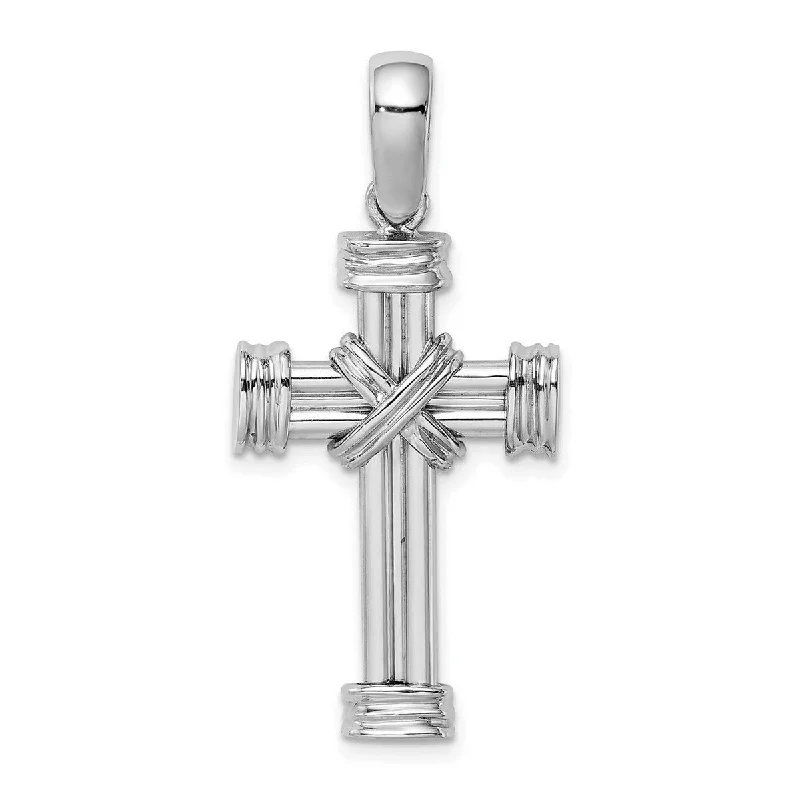 Solar star necklaces-Elegant Necklaces-Curata 14k Yellow or White Gold Order of Christ Cross With X Center and Endcaps Necklace 19.85mm x 39.1mm