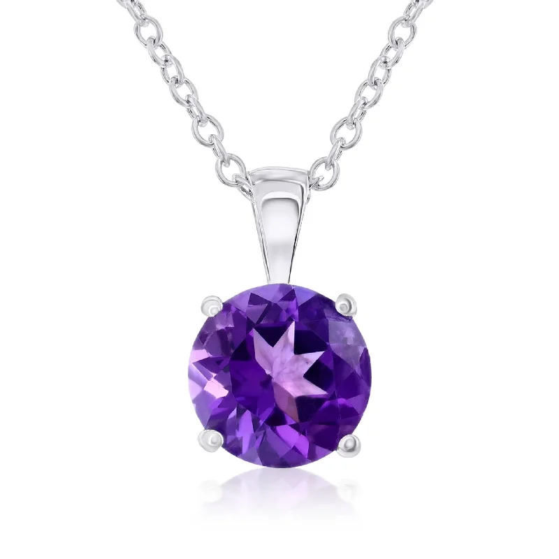 New moon necklaces-Fairy Necklaces-Smyth Jewelers 14k Gold Amethyst Pendant Necklace