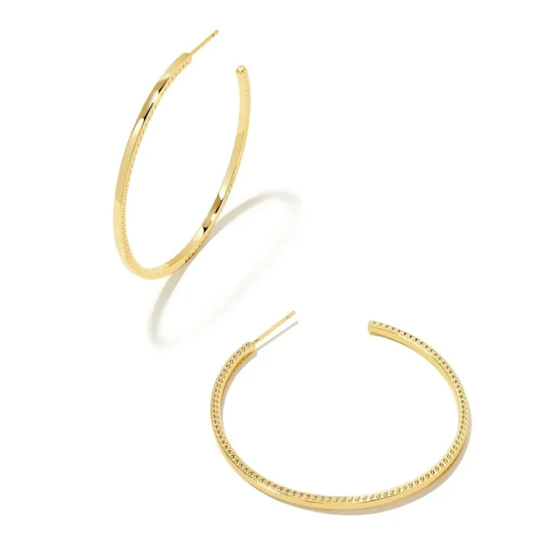 Silver Earrings-Kendra Scott | Sylvie Large Hoop Earrings in Gold