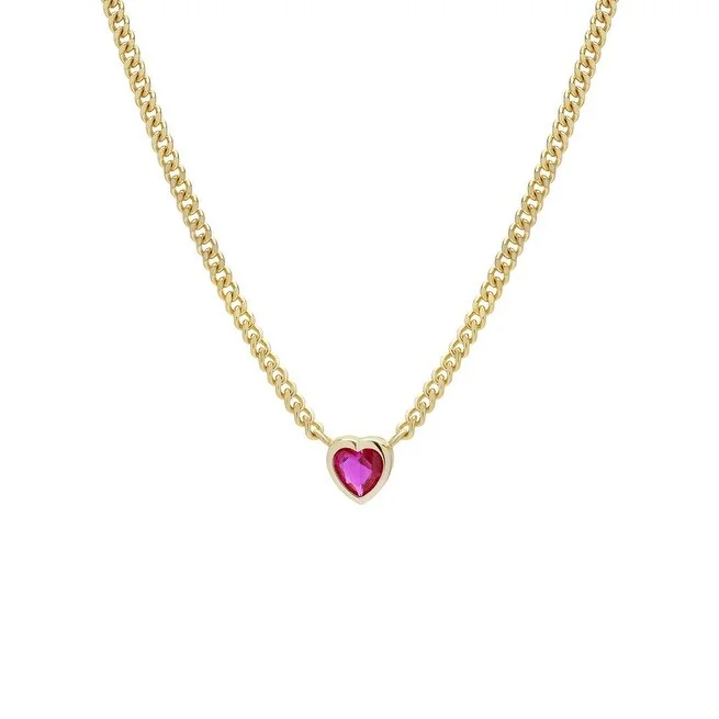 Hope eye necklaces-Affordable Necklaces-Victoria Townsend Gold over Sterling Silver Ruby Heart Necklace