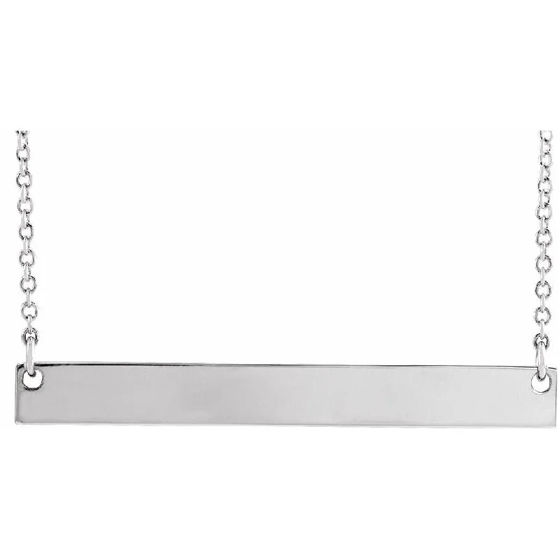 Strong chain necklaces-Arrow Necklaces-Curata 14k White Gold 34x4mm Polished Bar 18" Necklace