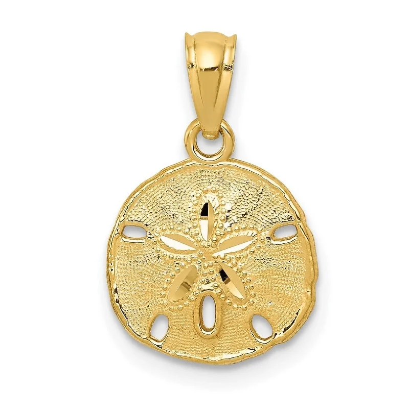 Satin gold necklaces-Diamond Necklaces-Curata 14k Yellow Gold 18" 17x11mm Small Sanddollar Pendant Necklace Necklace