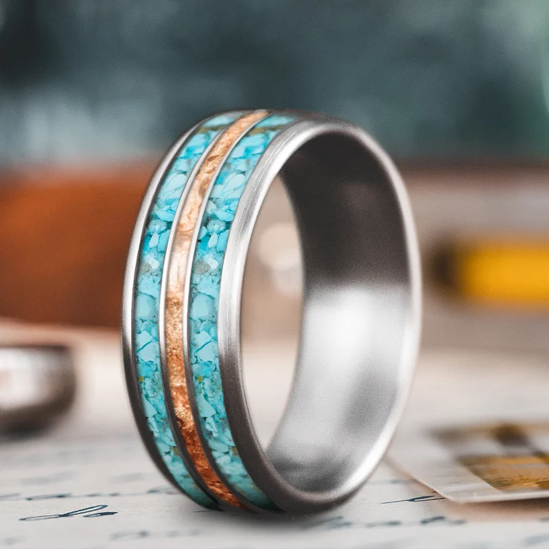 Birch grain rings-Custom Design - 3-Inlay Narrow Center Ring QNbOdu4SKBsD-WW5q_7U4yWX