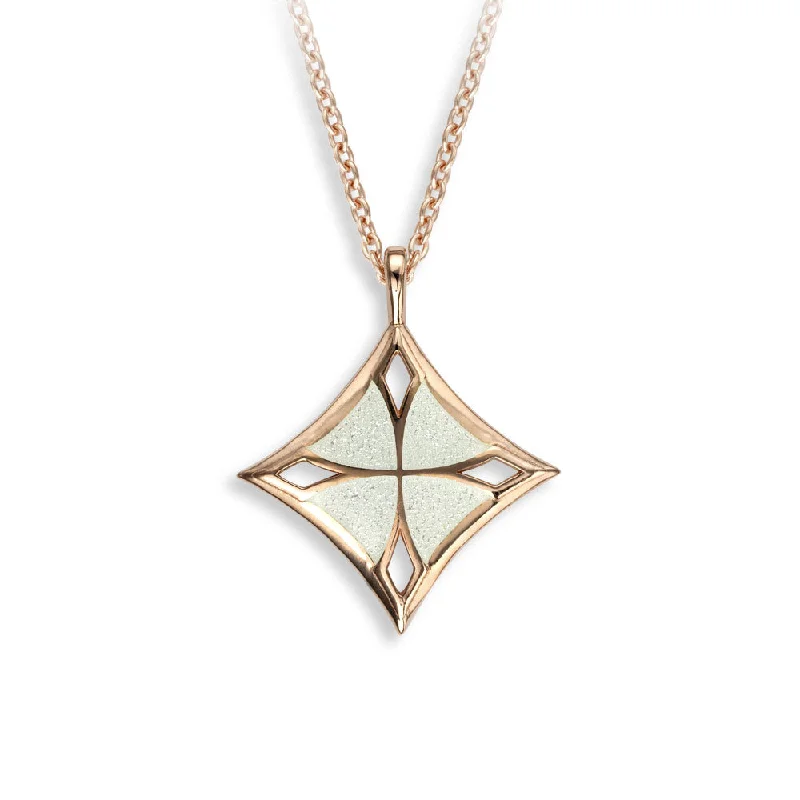 Knot-style necklaces-Exotic Necklaces-Nicole Barr White Cloverleaf Cross Necklace