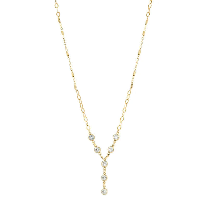 Clear bead necklaces-Sun Necklaces-Newport Lariat Necklace