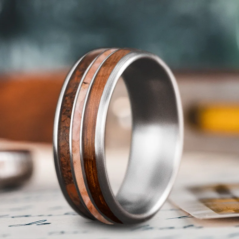 Cool clay rings-Custom Design - 3-Inlay Narrow Center Ring mou4ZVSMqD0CUTws6IhyQ8Hp