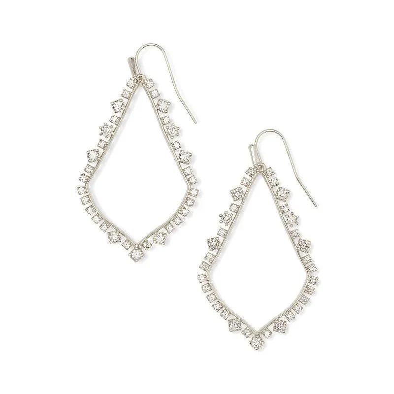 Push-Back Earrings-Kendra Scott | Sophee Crystal Drop Earrings in Silver