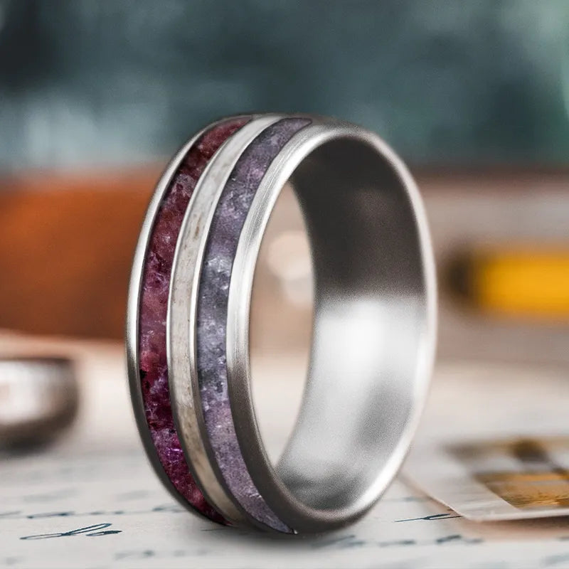 Oversized cocktail rings-Custom Design - 3-Inlay Narrow Center Ring fPz0IbvnBjLLdJyMgUHfBr-r