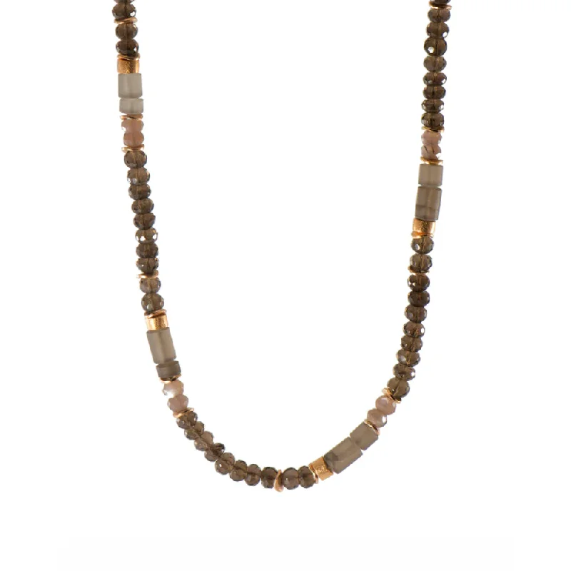 Wide collar necklaces-Princess Necklaces-Joyla Smoky Quartz Necklace