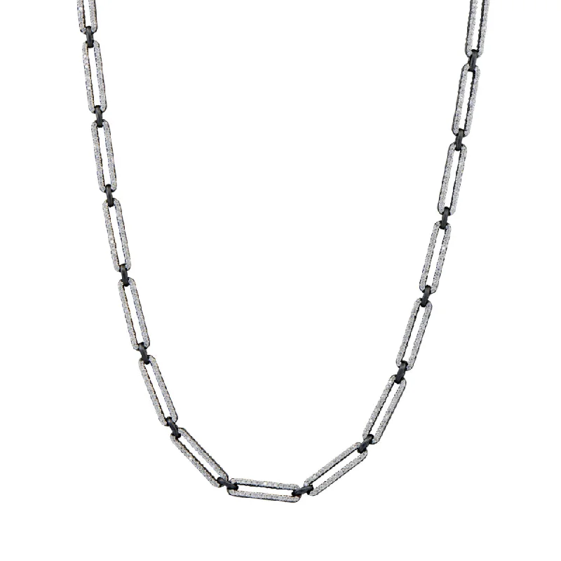 Satin gold necklaces-Diamond Necklaces-Freida Rothman Streets of Brooklyn Chain Link Necklace