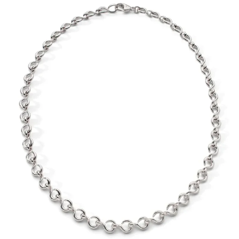 Gem braid necklaces-Hip Hop Necklaces-MRK "The Twist" Sterling Silver Petite Infinity Necklace