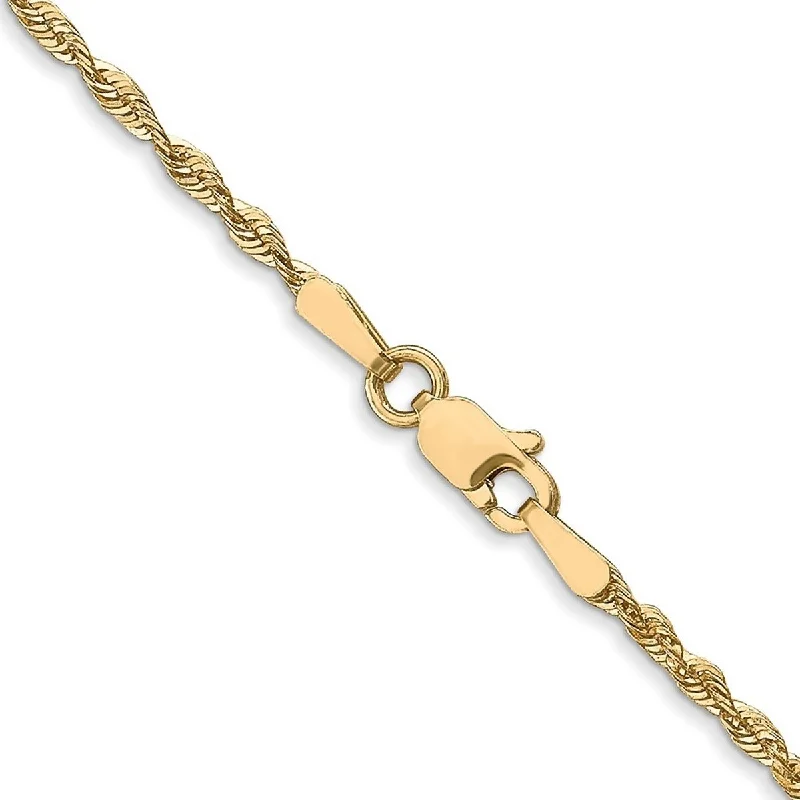 Vintage flair bangles-Cultural Bangles-Curata 10k Yellow Gold Solid Polished Lobster Claw Closure Valu plus 1.5mm Sparkle Cut Lightweight Chain Bracelet