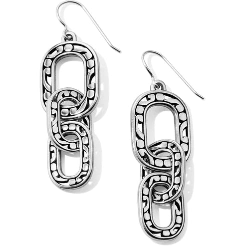 Jacket Earrings-Brighton | Contempo Linx French Wire Earrings in Silver Tone