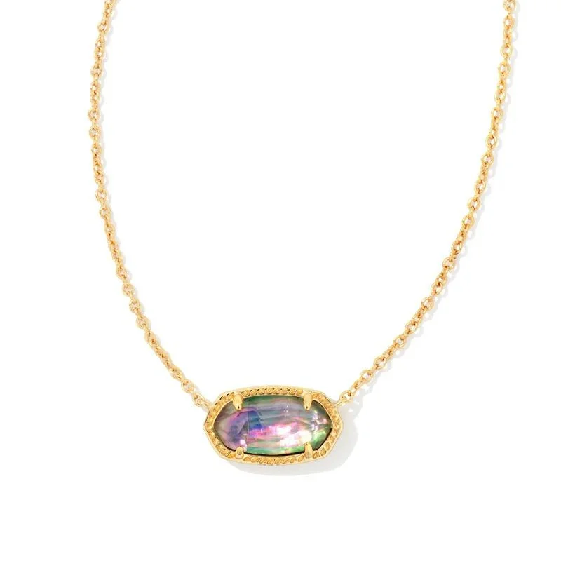 Tribal Earrings-Kendra Scott | Elisa Gold Pendant Necklace in Lilac Abalone