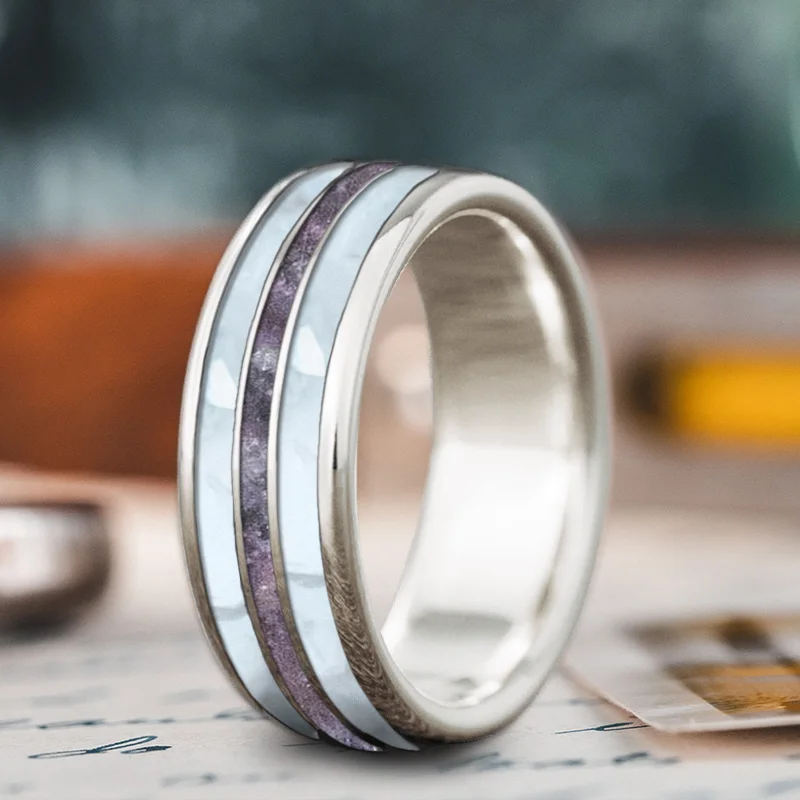 Pinch band rings-Custom Design - 3-Inlay Narrow Center Ring roRc6uaUKvLkHaExiU4AVk2d