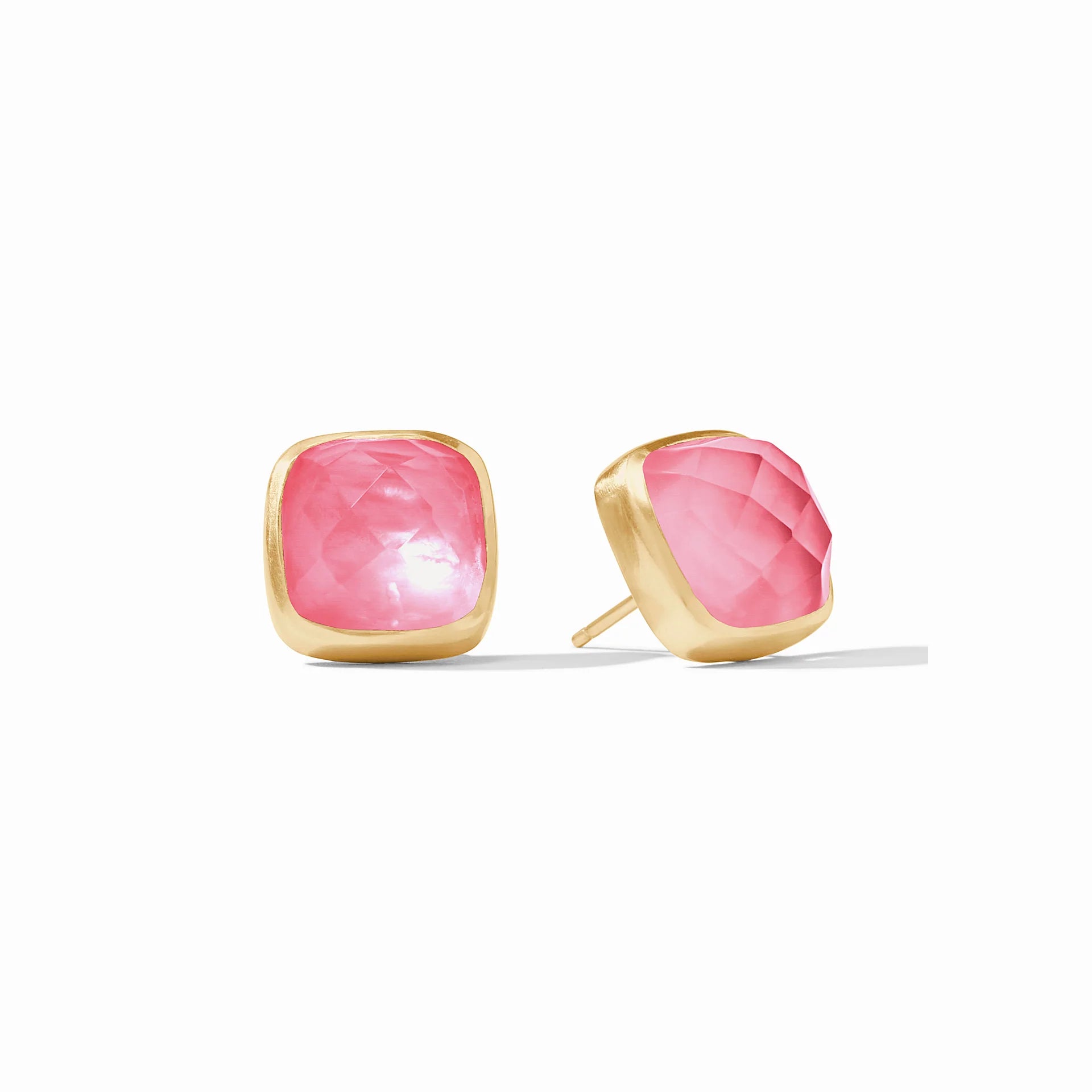 Zodiac Earrings-Julie Vos | Catalina Stud Earrings with Peony Pink Crystals in Gold