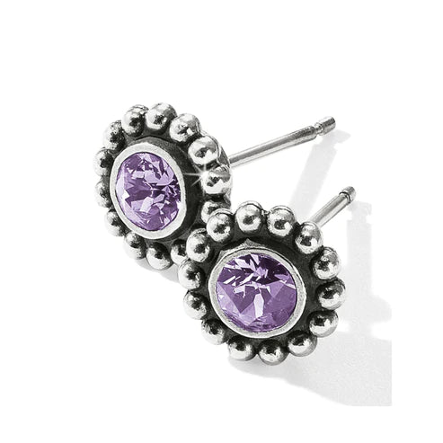 Statement Earrings-Brighton | Silver Tone Twinkle Mini Post Earrings in Tanzanite