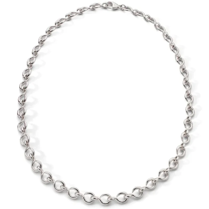 Elegant design necklaces-Fantasy Necklaces-MRK "The Twist" Sterling Silver Midi Infinity Necklace