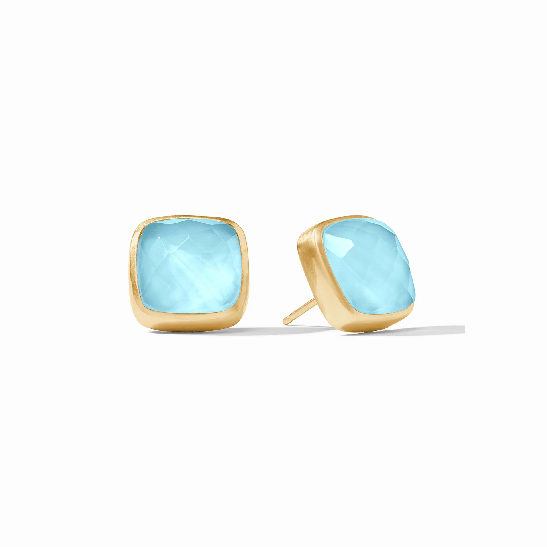 Monogram Earrings-Julie Vos | Catalina Stud Earrings with Capri Blue Crystals in Gold