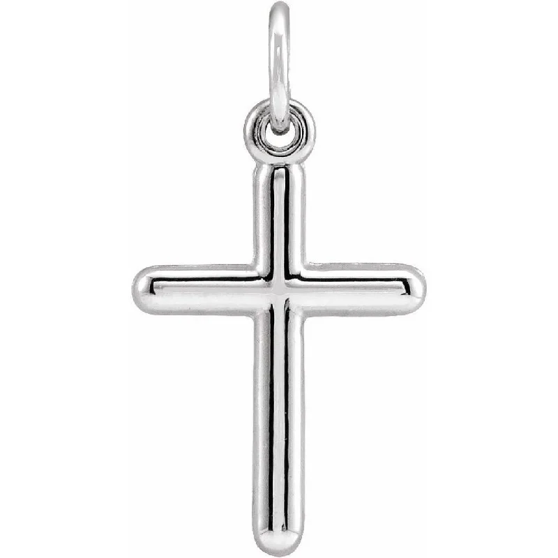 Dew glass necklaces-Luxury Necklaces-Curata 14k White Gold Small Religious Cross Necklace, 16" 13x9mm