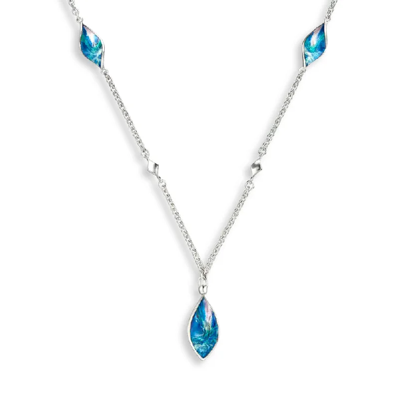 Pure gem necklaces-Unicorn Necklaces-Nicole Barr Blue Aurora Marquise Twist Necklace